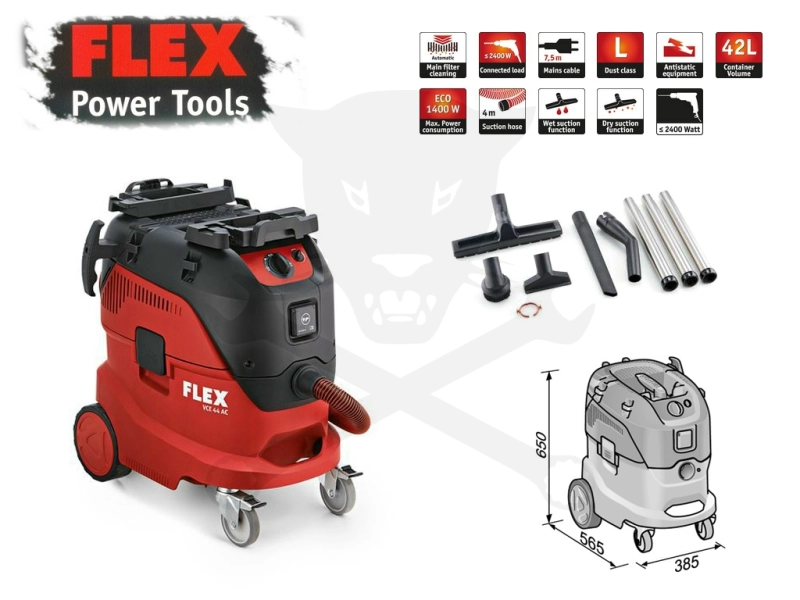 Porszívó, ipari 1400 W - 42 literes - FLEX (VCE 44 L AC)