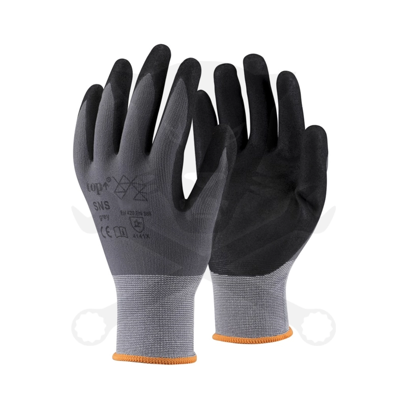 Kesztyű - szerelőkesztyű - Spandex homok. fekete-szürke XL-es 10-es