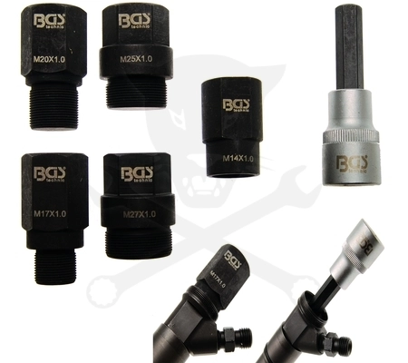 Porlasztó kihúzó csatlakozó adapter készlet5 db+1 db lyukas 10mm-es imbusz