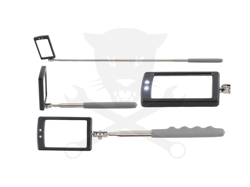 Tükör  41x64 mm teleszkópos 290-876 mm  beépített 2 db LED világítással