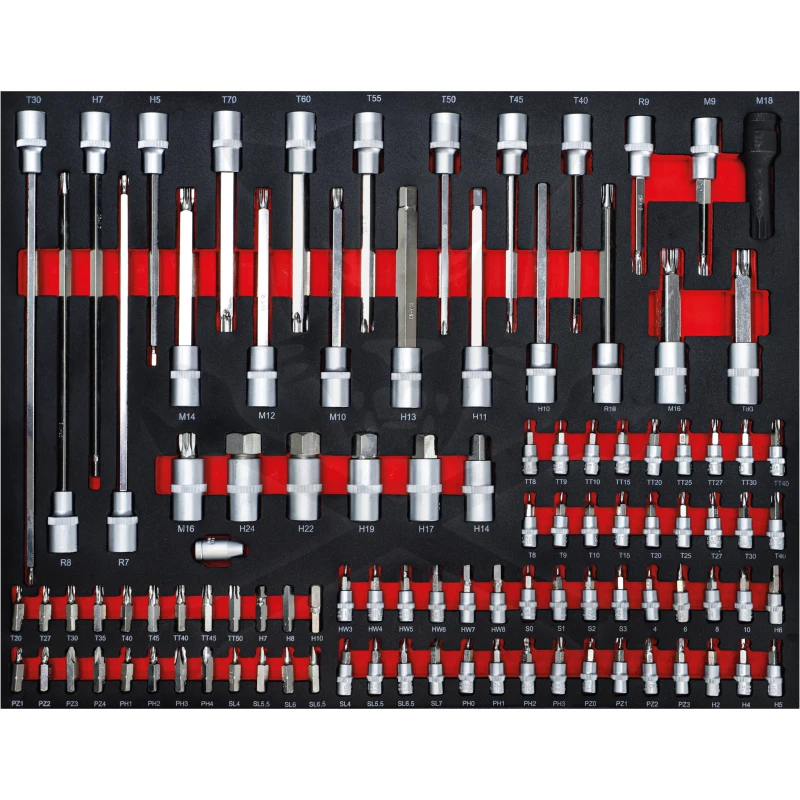 Szerszámos kocsi gyári-felszerelt 250 db-os 7 fiókos szekrény - BGS