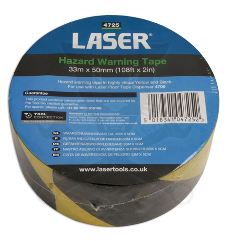 Jelzőszalag sárga-fekete 33 méter x 50 mm öntapadós - Laser