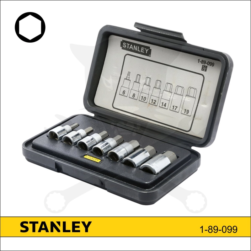 Rátűzőkulcs - crowa+bit készlet 1/2" imbusz 7 részes - Stanley