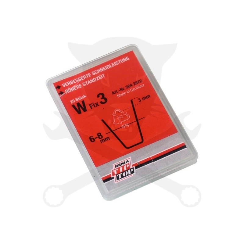 Gumi profilvágóhoz vágókés - szögletes profil - W Fix3. 6-8 mm - 20 db