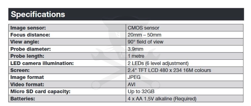 Videoszkóp - inspekciós kamera  3.9 mm-es x 1000 mm - Laser Tools