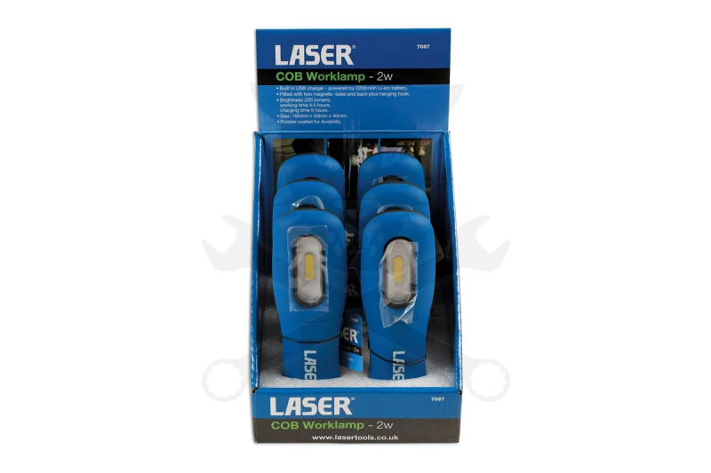 Szerelőlámpa LED 01 COB ledes - akkus, profi 2W 220 Lumen + USB