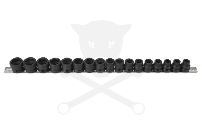 Légkulcsfej készlet 1/2" 17 db  8-24 mm metrikus -extra alacsony- Laser