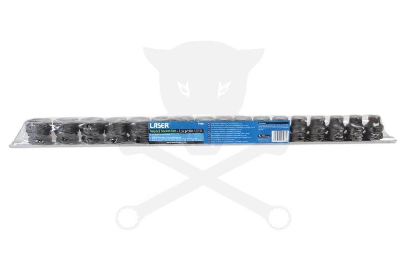 Légkulcsfej készlet 1/2" 17 db  8-24 mm metrikus -extra alacsony- Laser