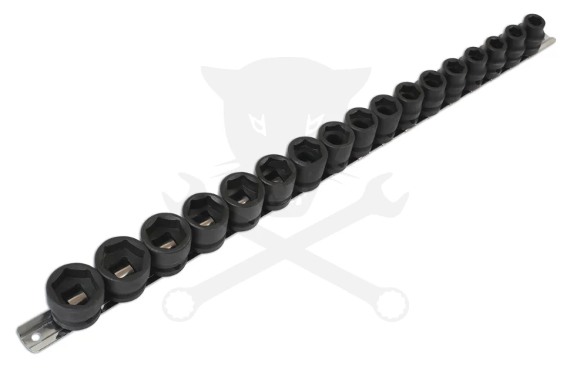 Légkulcsfej készlet 1/2" 17 db  8-24 mm metrikus -extra alacsony- Laser