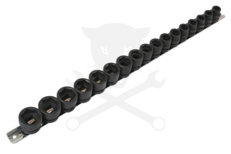 Légkulcsfej készlet 1/2" 17 db  8-24 mm metrikus -extra alacsony- Laser