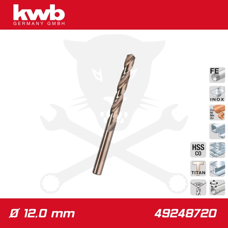 Csigafúró 12,0 mm HSS-G Co5 DIN 338 Twist, profi - KWB