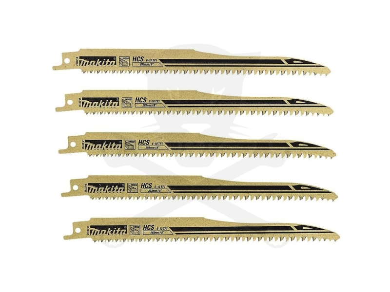 Fűrészlap kardfűrészhez, fára 203 mm 6-10 TPI HCS 5 db-os készlet Makita