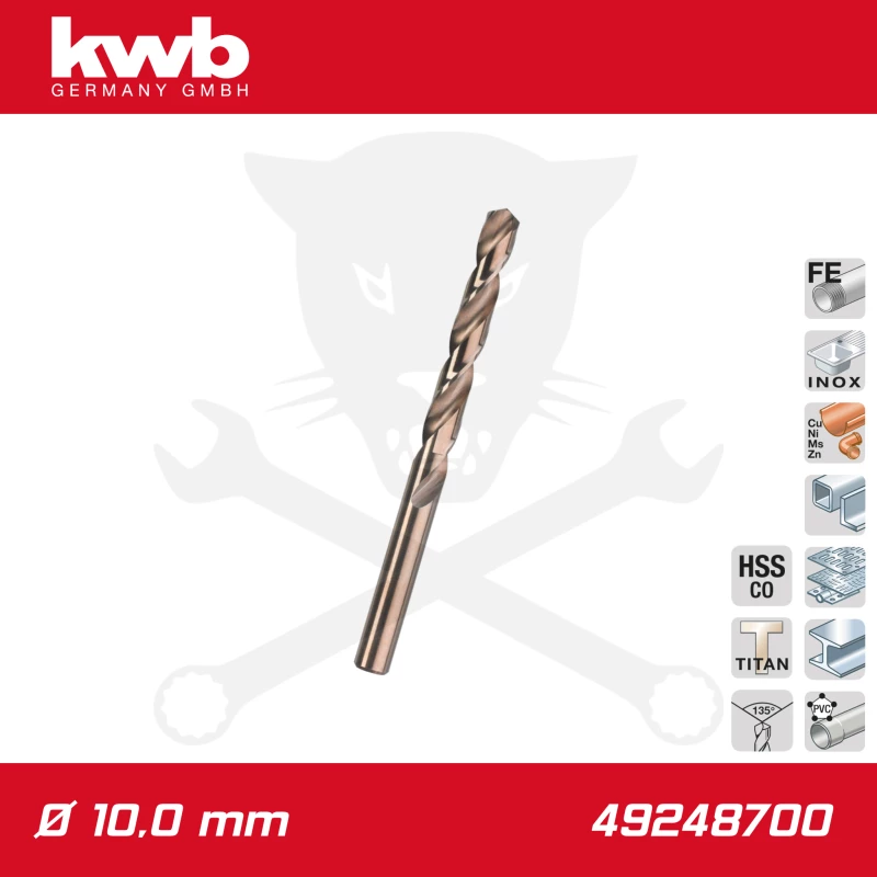 Csigafúró 10,0 mm HSS-G Co5 DIN 338 Twist, profi - KWB