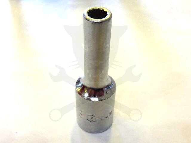 Dugókulcs - crowafej 1/2" 12 szög hosszú 08 mm Genius
