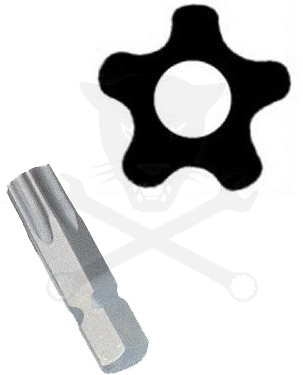 Bit ötágú torx T-30 30 mm lyukas Genius