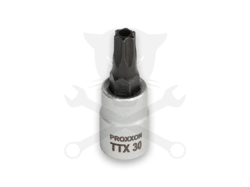 Rátűzőkulcs - crowa+bit 1/4" torx, furatos T30 Proxxon