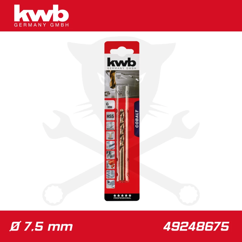 Csigafúró  7,5 mm HSS-G Co5 DIN 338 Twist, profi - KWB