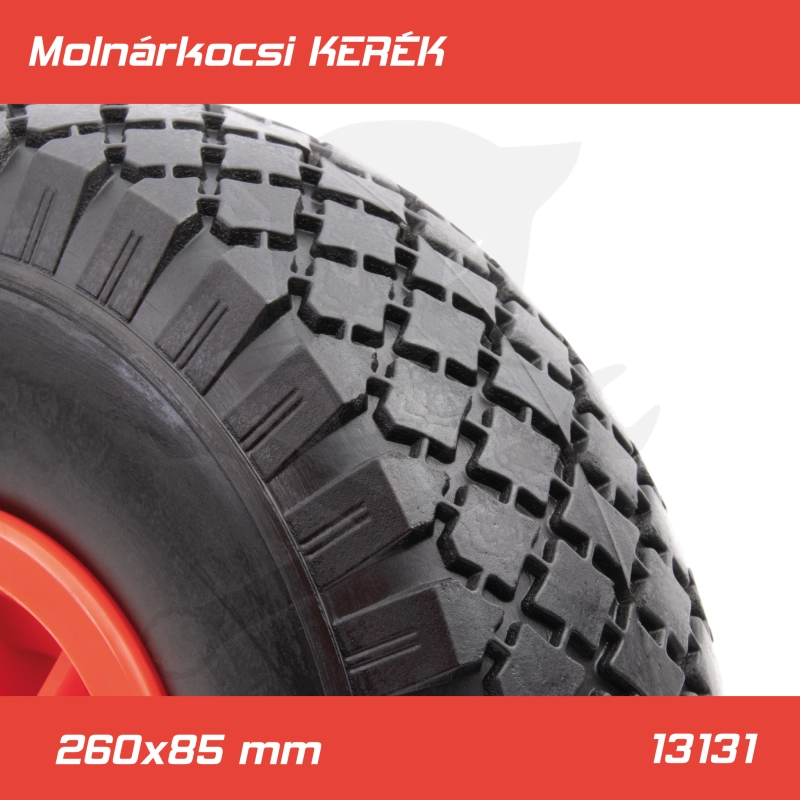 Molnárkocsi KERÉK műa.felnis csapágyas - TÖMÖRgumis 3.00-4 / 260x85mm