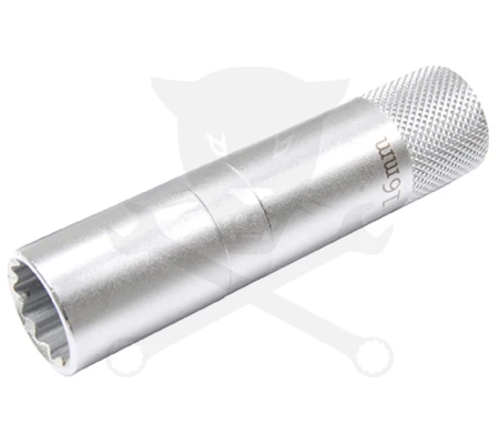 Gyertyakulcs 16 mm x 90 mm 3/8" gumibetéttel - BGS