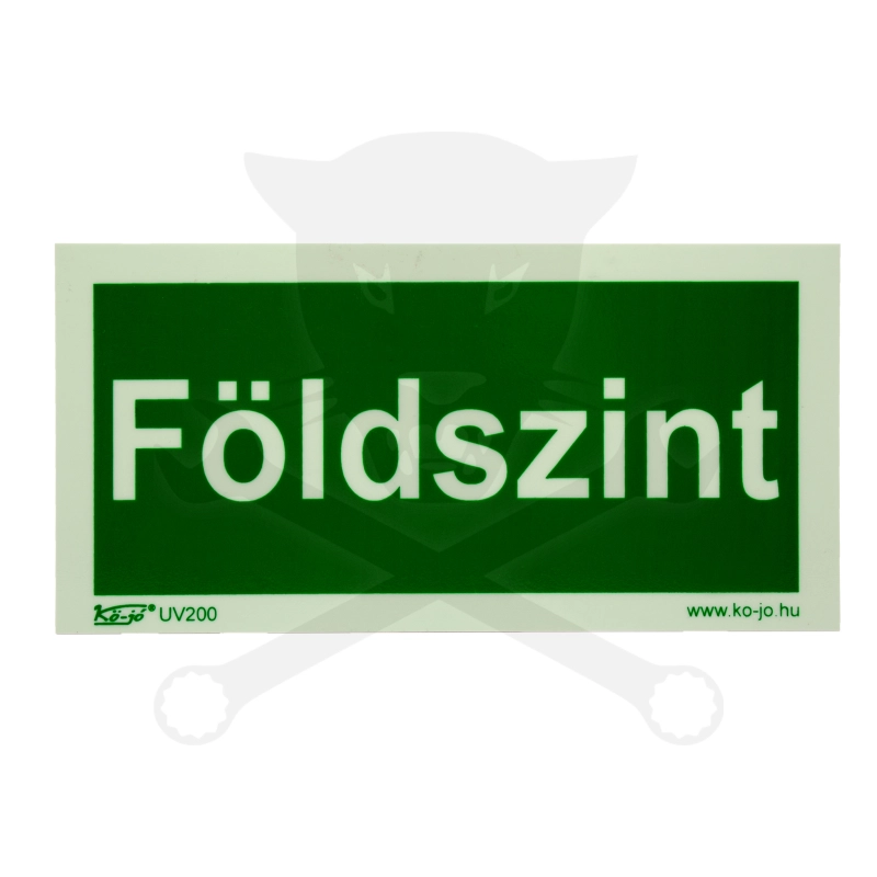 Tábla utánvilágítós öntapadós Földszint felirat 200x100 UV200