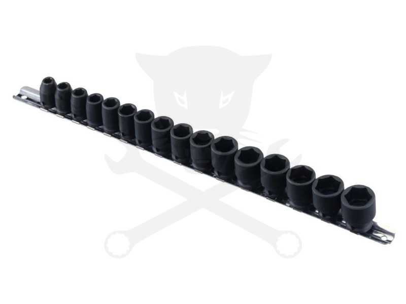 Légkulcsfej készlet 3/8" 16 db 7-22 mm metrikus rövid 6 lapú - Genius