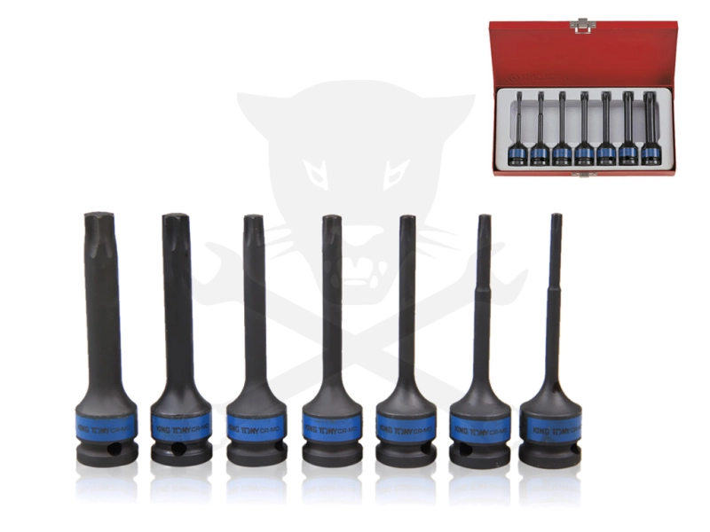 Légkulcsfej készlet 1/2" torx 7 db-os KingTony
