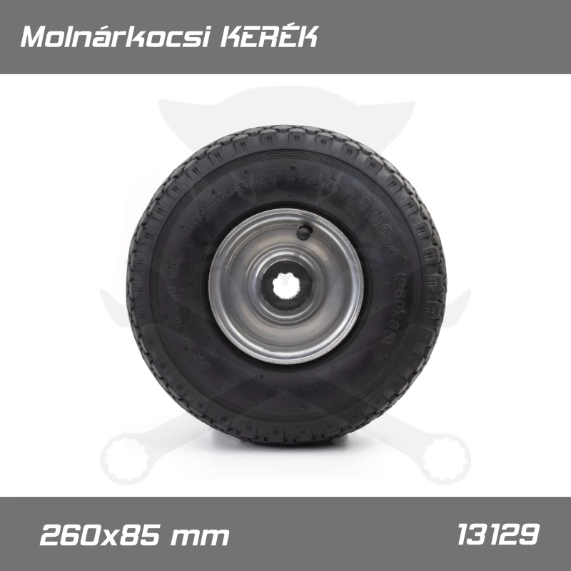 Molnárkocsi KERÉK fémfelnis tűgörgős - gumitömlős 3.00-4 / 260x85 mm