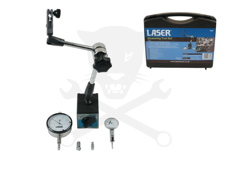 Kopásmérő szerszám készlet DTI - motor, fék alkatrészek mérésére. Laser