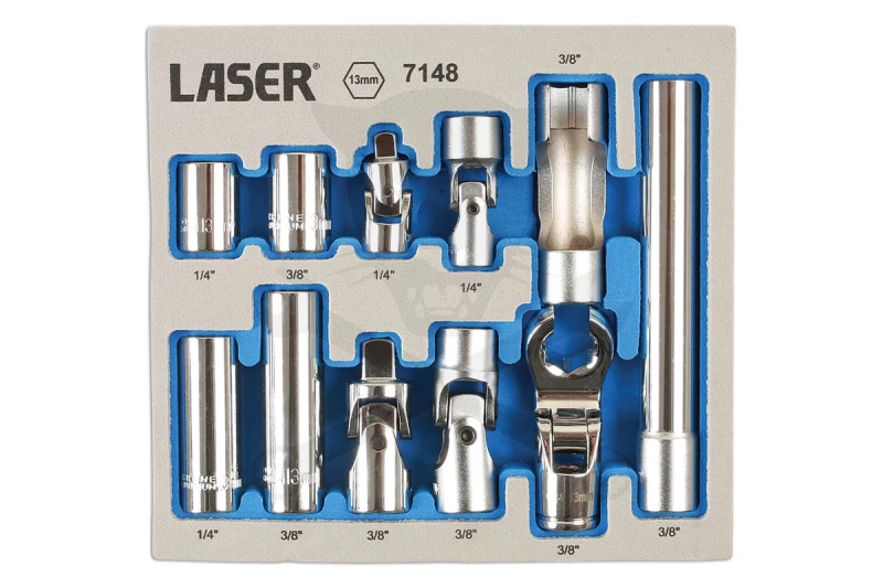Dugókulcs és adapter készlet 13 mm, 1/4" - 3/8" -AT18