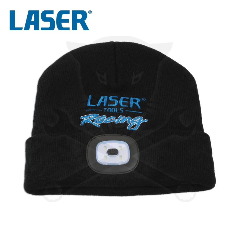 Sapka kötött téli Laser Tools Racing + AKKUS Ledes lámpával TS20