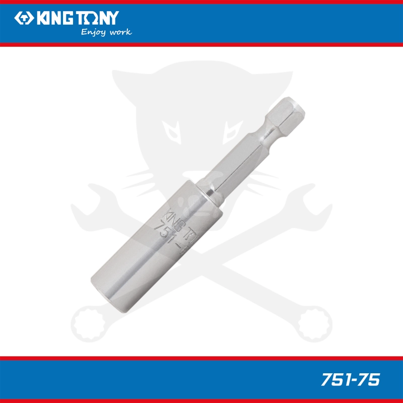 Bit tartó 1/4"-os, fúrógépbe fogható mágneses KingTony