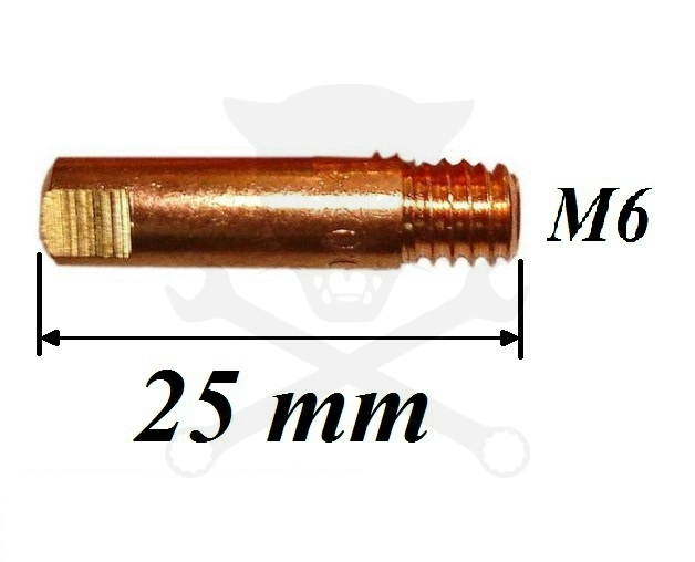 CO áramátadó fúvóka normál M6x25x6 mm x 1,0 mm
