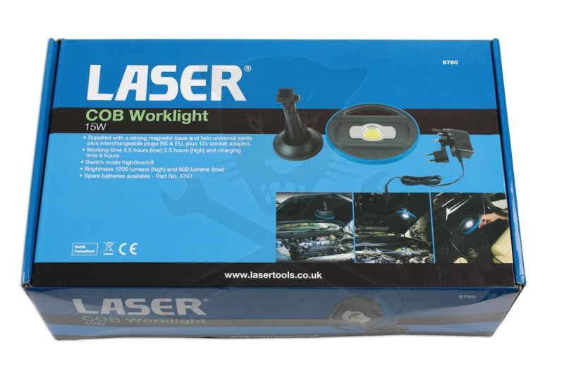 Szerelőlámpa - fényvető, akkus, profi - 15W COB - 1200 Lumen -TS20