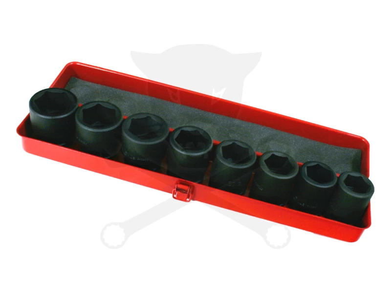 Légkulcsfej készlet 3/4"  8 db 26-41 mm metrikus rövid 6 l. - Genius