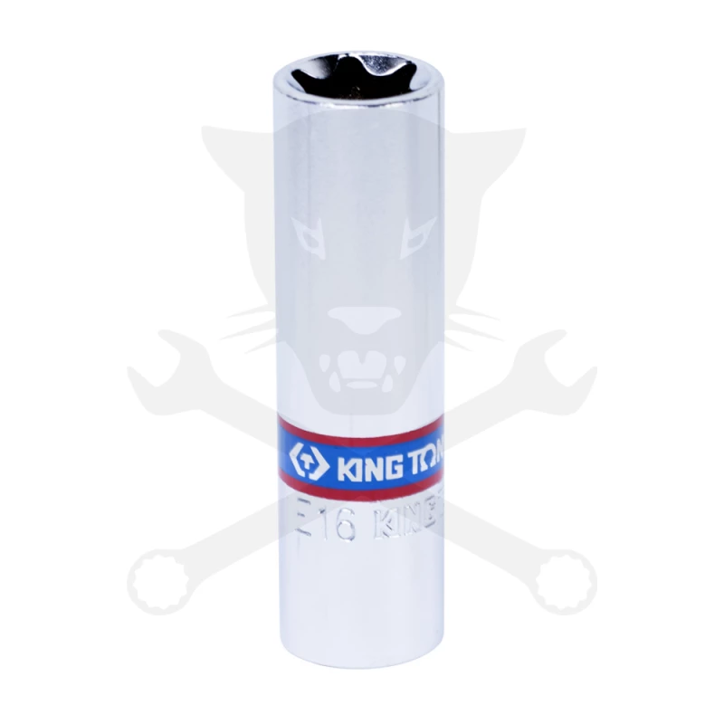 Dugókulcs - crowafej 3/8" belső torx hosszított E16 KingTony