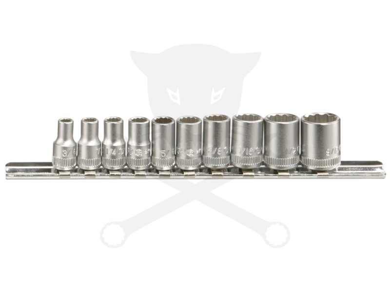 Dugókulcs - crowafej készlet 1/4" 12 szögű COLOS rövid 10 db-os Genius