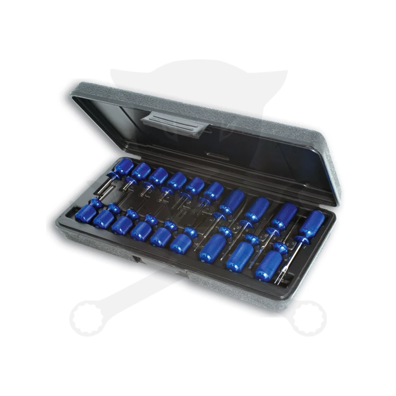 Kábelcsatlakozó szerelő - saru eltávolító készlet 19 db-os