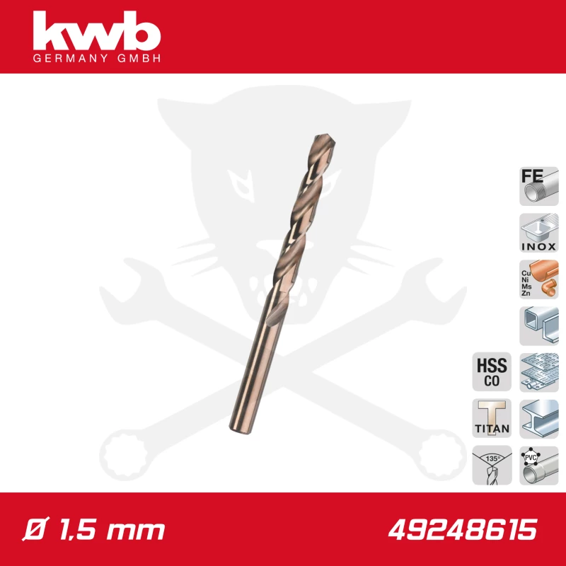 Csigafúró  1,5 mm HSS-G Co5 DIN 338 Twist, profi - KWB