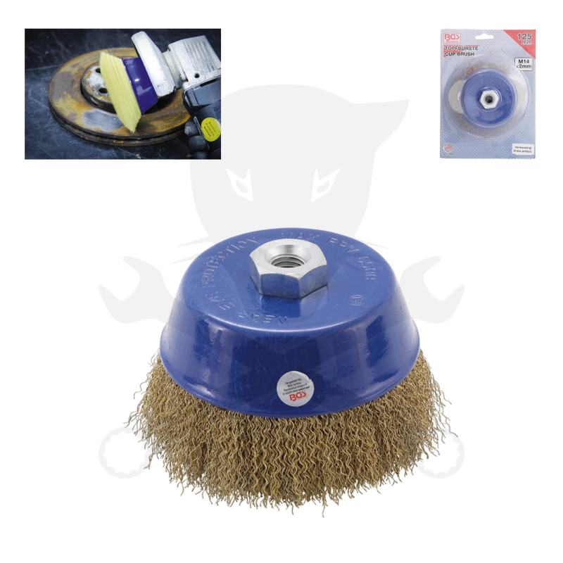 Drótcsiszoló fazékkefe 125 mm Acél M14 x 2.0 menet - sarokcsiszolóhoz