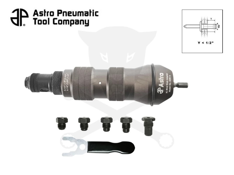 Popszegecshúzó adapter fúrógéphez-behajtóhoz. - 8 db-os készlet - Astro
