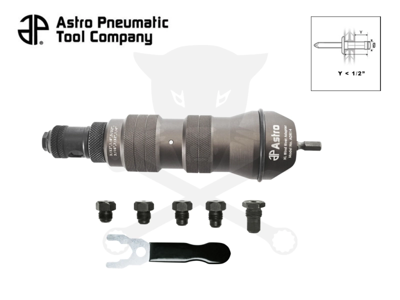 Popszegecshúzó adapter fúrógéphez-behajtóhoz. - 8 db-os készlet - Astro