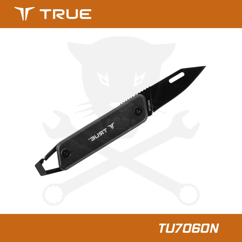 Vágókés, összecsukható Modern Keychain Knife - Fekete - True