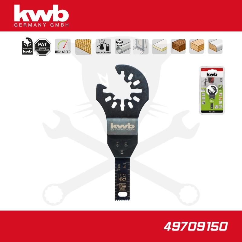 Multifunkciós tartozék vágófej beszúró fej 10x28 mm AKKU TOP - KWB