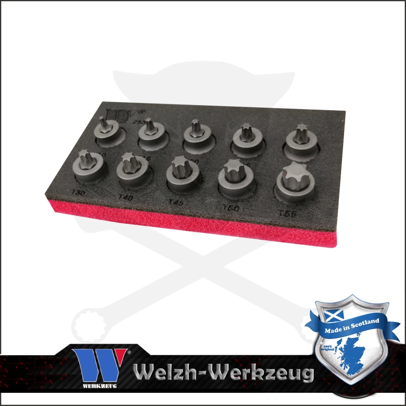 Rátűzőkulcs készlet 3/8" Torx T10-T55 mm -alacsony- Welzh