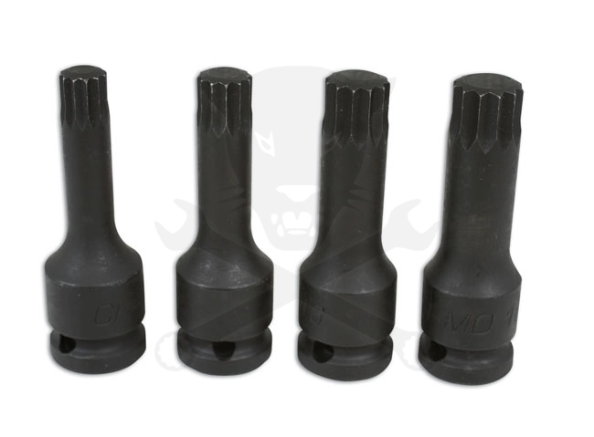 Légkulcsfej készlet 1/2" XZN (spline) M12-M18 - 4 db-os