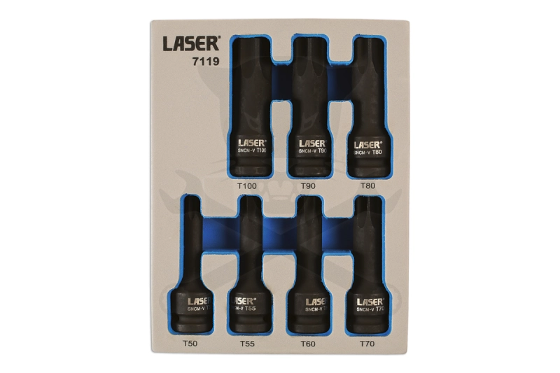 Gépi dugókulcs készlet Torx T50-T55-T60-T70-T80-T90-T100 x 78 mm 1/2"