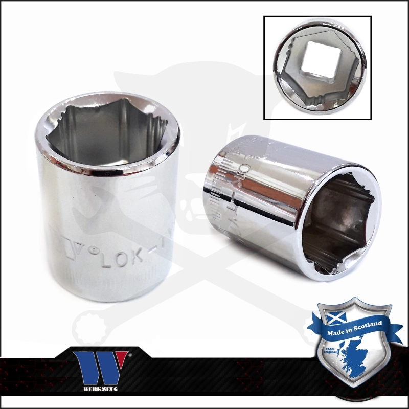 Lok-Typ Dugókulcs - crowafej 3/8" 15 mm 6 lap alacsony - Welzh