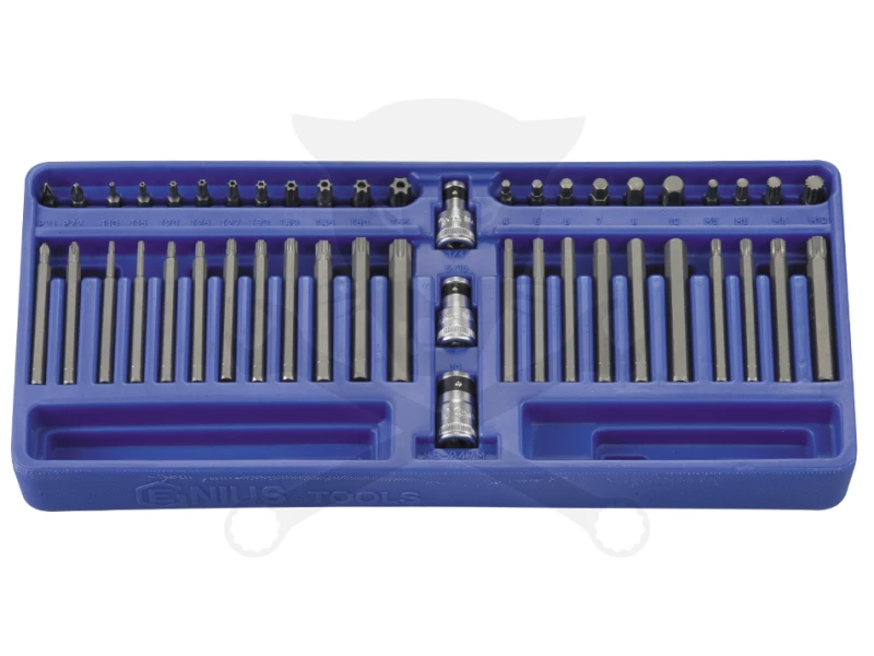 Tálcás Genius bithegy készlet torx + imbusz 47 db-os 1/3
