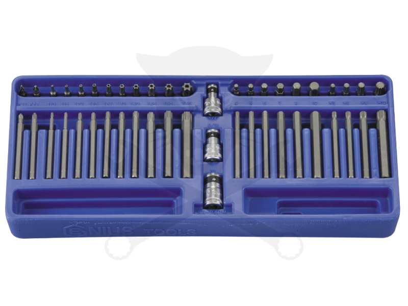 Tálcás Genius bithegy készlet torx + imbusz 47 db-os 1/3