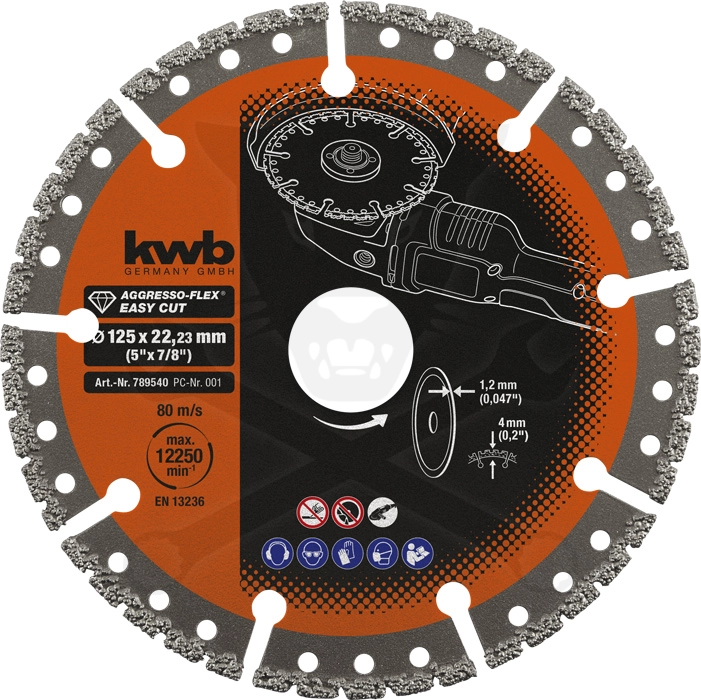 Vágókorong 125 mm Gyémánttárcsa, univerzális - KWB